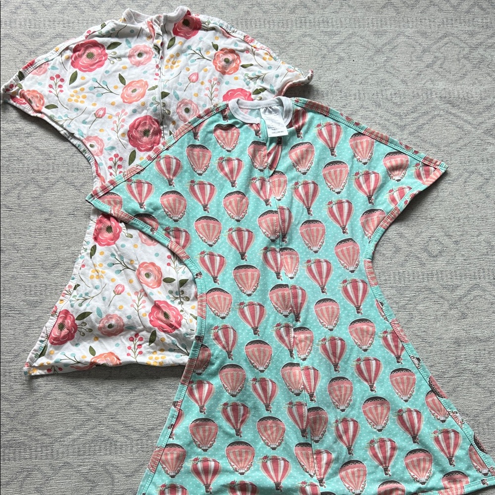Set of 2 Zipadee Zips - Floral and Balloon Print Baby Sleep Sacks
